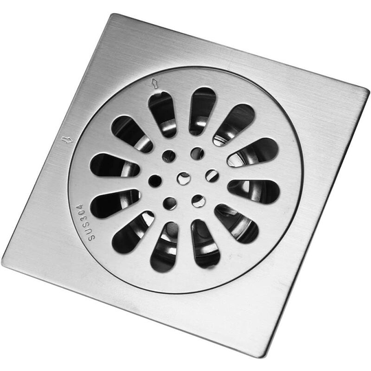 Sunflowergb - Thick Stainless Steel Floor Drain Anti-Odor Square Bathroom Shower Drain 100 * 100mm