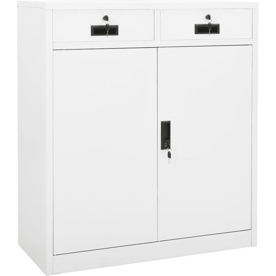 Office Cabinet White 90x40x102 cm Steel Vidaxl White