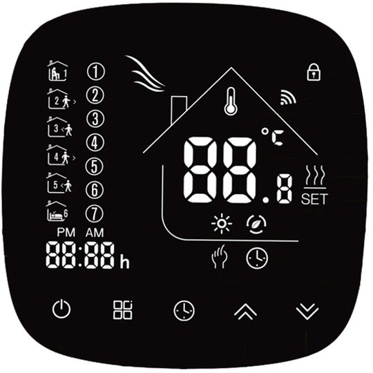 Superseller - Wifi Thermostat with Touchscreen lcd Display Weekly Programmable Energy Saving Smart Temperature Controller
