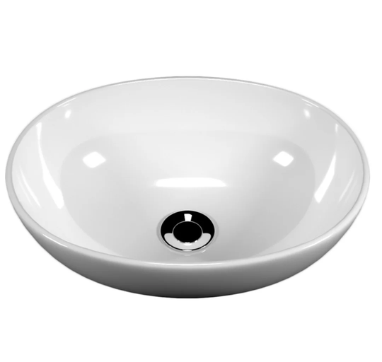 Calfee White Ceramic Oval Bathroom Sink