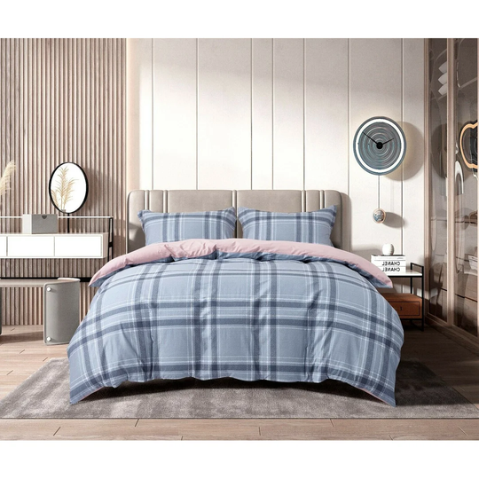 Gamboa Pink/Blue/Grey Egyptian Quality Cotton 200 TC Duvet Cover Set
