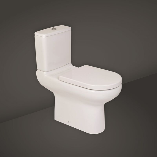 Rak Ceramics - rak Compact Extended Deluxe Rimless Full Access Close Coupled Toilet with Side Lever Cistern - Excluding Seat