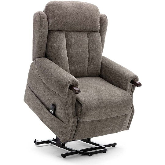 HALTON ELECTRIC FABRIC SINGLE MOTOR RISER RECLINER LIFT MOBILITY TILT CHAIR Brown - Brown