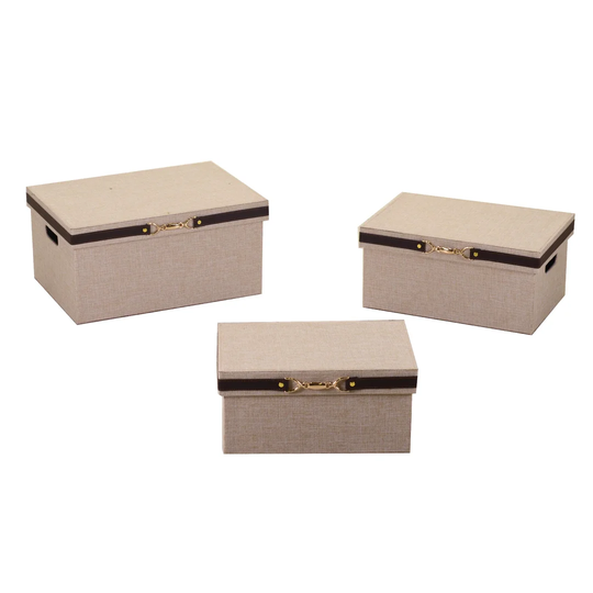 Straight Corner Fabric 3 Piece Box Set