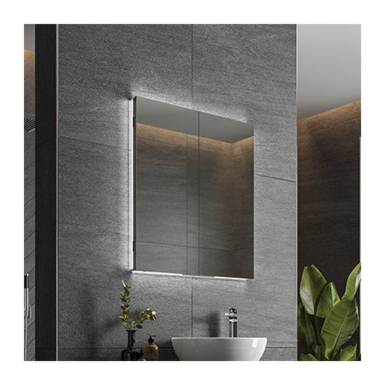 Atrium 60 led Double Door Semi-Recessed Bathroom Cabinet 700mm h x 600mm w - HIB