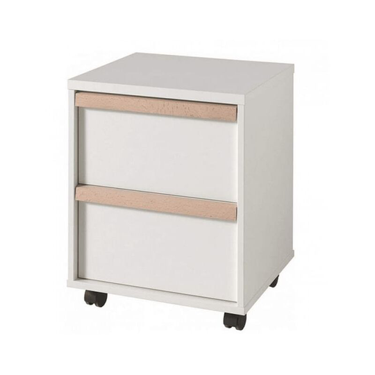 Mobile Cabinet London 2-drawer Wood White Vipack White