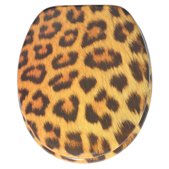 Leopard Skin Elongated Toilet Seat