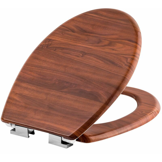 Toilet seat with design - soft close toilet seat, slow close toilet seat, round toilet seat - wood decor - wood decor