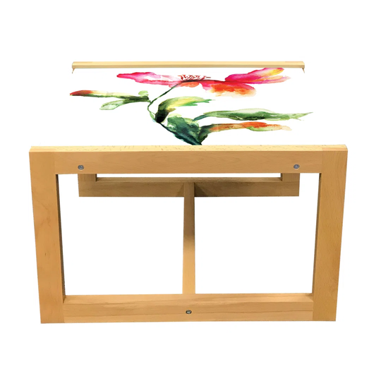 Watercolor Flower Coffee Table, Shaded Single Poppy Flowering Plant Muse Nature Earth Divine Grace, Acrylic Glass Center Table With Wooden Frame For O