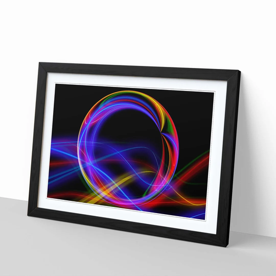 Blue and Purple Abstract Lights Framed Graphic Art