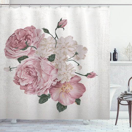 Bhavi 13 Piece Polyester Shower Curtain Set