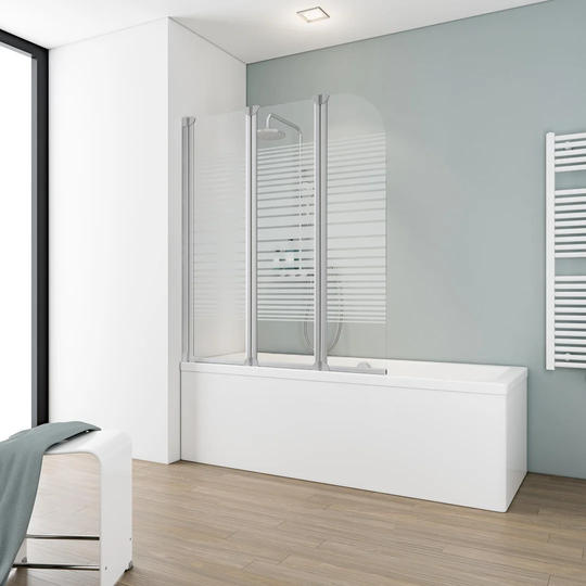 Komfort Curved Glass Folding Bath Screen