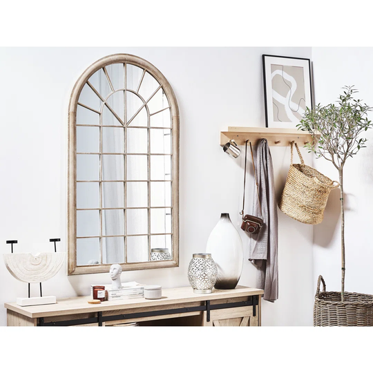 Rickett Metal Framed Wall Mounted Accent Mirror in Taupe