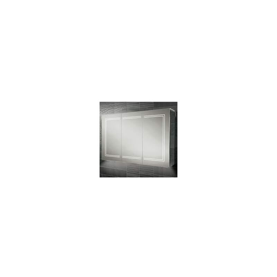 Edge 120 led Illuminated Aluminium Mirror Cabinet - 1200mm Wide - 49700 - Aluminium - HIB