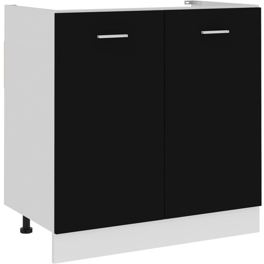Sink Bottom Cabinet Black 80x46x81.5 cm Chipboard