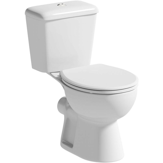 Ii close coupled toilet with soft close seat - White - Clarity