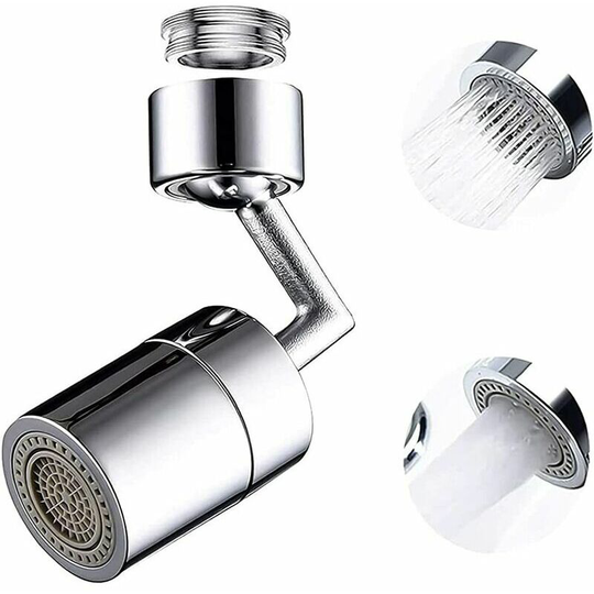 Rlife Universal Anti-Splash Faucet Filter, 720° Rotating Spray Head Made of Durable Copper and abs, Anti-Splash, Oxygen Enriched Foam,1pcs