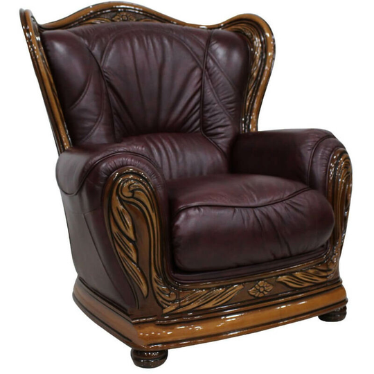 Regina Genuine Italian Leather Burgandy Armchair Offer