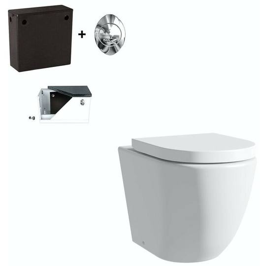 Mode - Harrison rimless back to wall toilet with soft close seat and concealed cistern - White