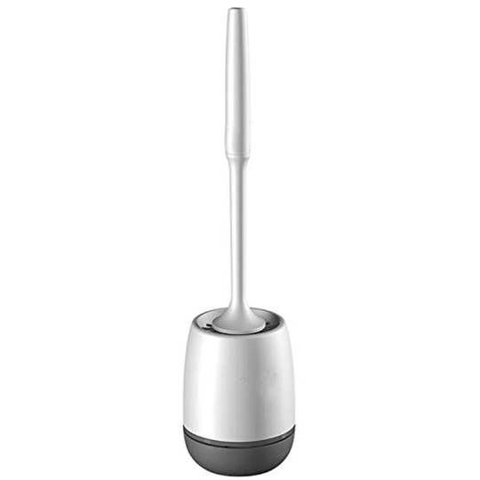 Toilet Brush Long Handle with Base Bathroom Cleaning Set Dead Corner Cleaning Brush (Grey),model:Grey