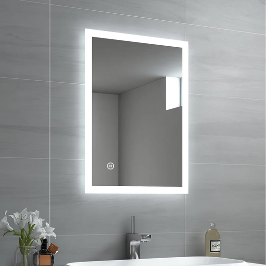 LED Bathroom Mirror 50X70cm Bathroom Mirror With Cold White Lighting Touch Switch And Fogproof IP44