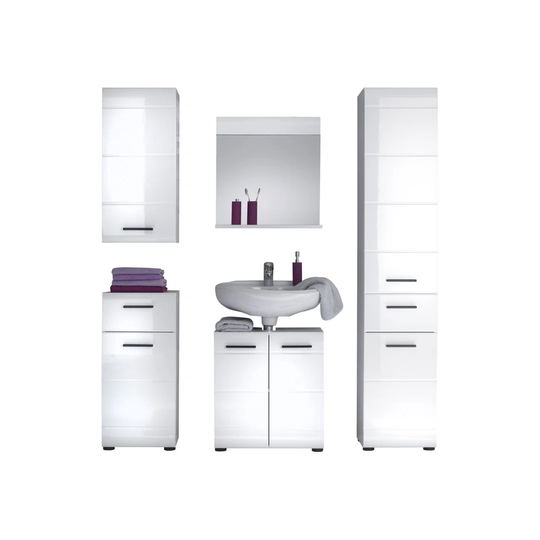 Huda 6 Piece 60 mm Bathroom Furniture Set with Mirror