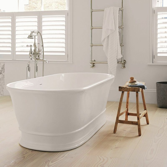 Traditional Freestanding White Bath Acrylic Luxury Bathtub 190l 1740x760mm - White