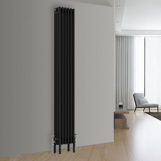 Traditional Vintage Cast Iron Style Radiator Black 4 Column 1800x290mm