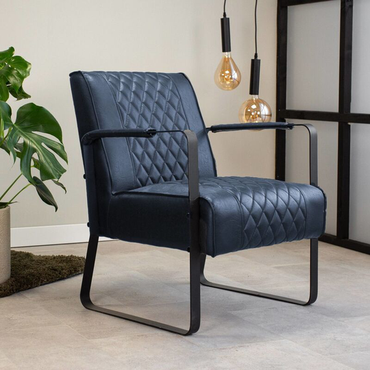 Industrial armchair Peter Blue - Blue