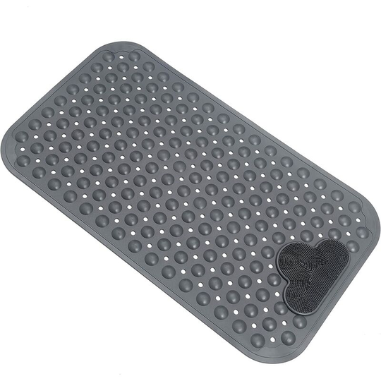 Non Slip Bathtub Mats with Suction Cups Bath Mat for Bathroom, Machine Washable, 28 x 16 (Gray)