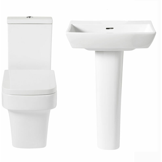 Avenue Bathroom Cloakroom Suite (Close Coupled Toilet 550mm Basin) - Verona