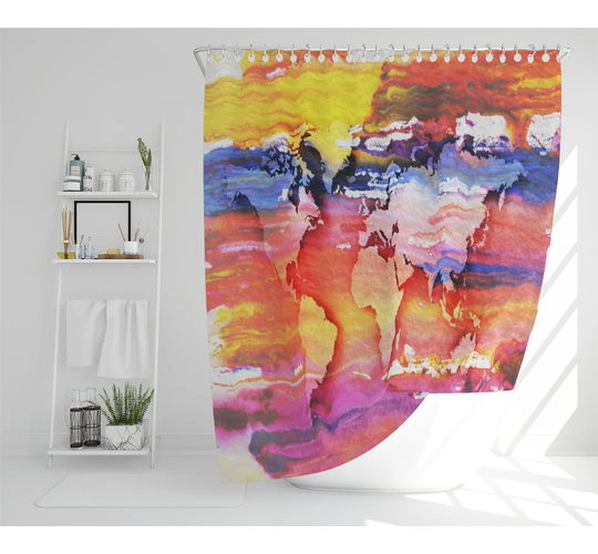Painty Map Designer Shower Curtain
