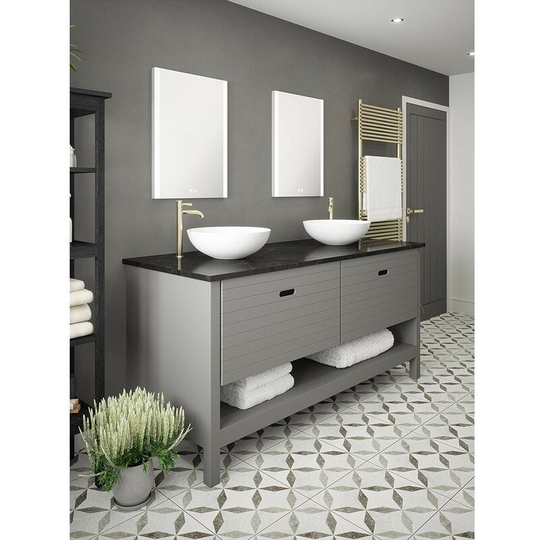 Starck led illuminated mirror 700 x 500mm demister & bluetooth speakers - Silver - Mode