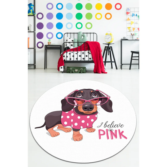 Happy Larry Area Round Rug Believe Cap Djt