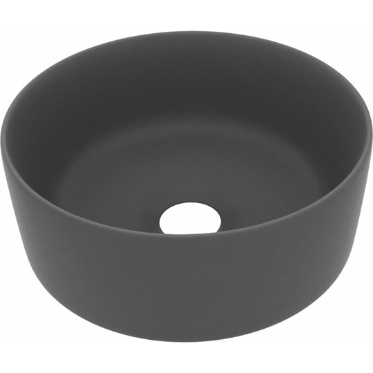 Vidaxl - Luxury Wash Basin Round Matt Dark Grey 40x15 cm Ceramic Grey