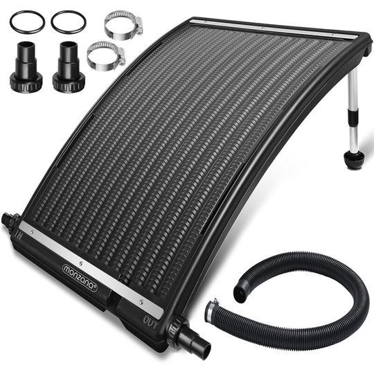 Monzana Solar Collector 110x69x14cm 10000L/h Height Adjustable 32/38mm Connection HDPE UV-Resistant Expandable Pool Heating Hot Water Swimming Pool