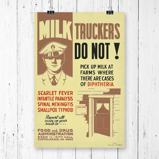 'Vintage WPA Milk Truckers' Vintage Advertisement