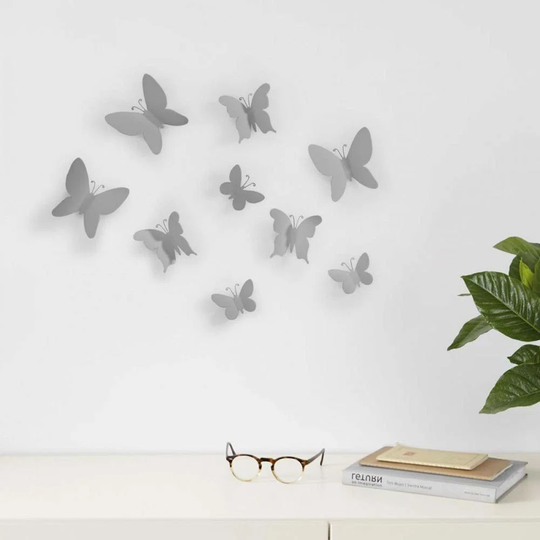 Marisposa 9 Piece Butterflies Adhesive Wall Décor