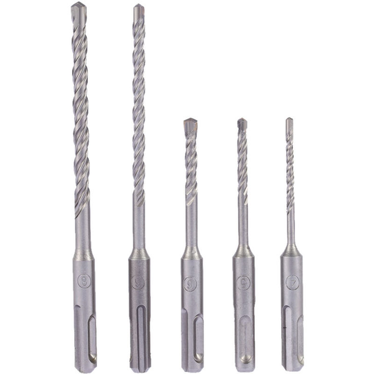 5pcs/set 2 Pits 2 Slots sds Shank Electric Hammer Drill Bit Set
