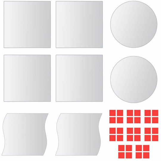 Eight Piece Mirror Titles Multi-S Glass VDTD10564 - Topdeal
