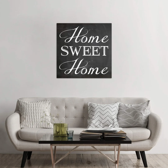 'Home' Textual Art Print on Canvas