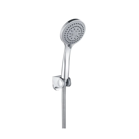 High Pressure Shower Head With Fixed Mount And Hose Set, Turbocharged Design, Universal Handheld Shower Head, Round 3 Spray Modes Saving Bathing, Chro