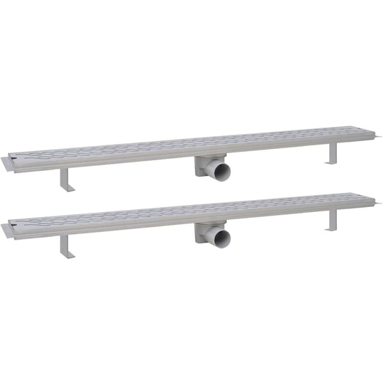 Vidaxl - Linear Shower Drain 2 pcs Wave 1030x140 mm Stainless Steel