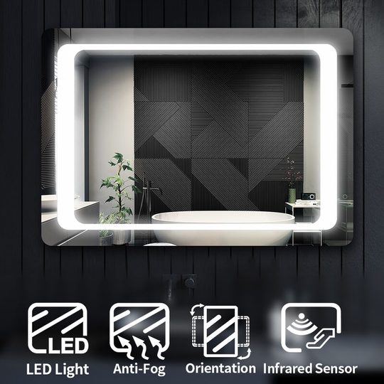 Bathroom Mirror Frameless Anti-Fog Waterproof and Dustproof Mirror led 1000x700mm - Elegant