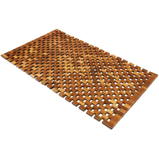 Deuba - Wooden bath mat duckboard shower mats Acacia/Eucalyptus Glitter