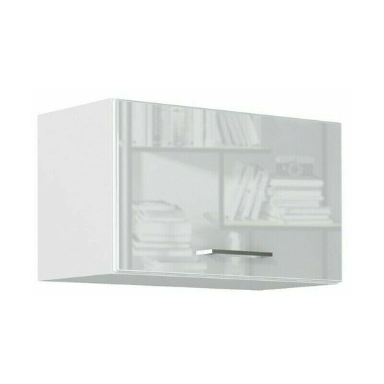 White Gloss Kitchen Unit 600mm Extractor Cabinet Cupboard Wall Soft Close Rosi - White High Gloss