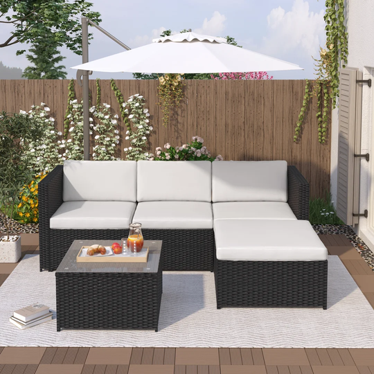 Alexiona 4 Seater Rattan Corner Sofa Set