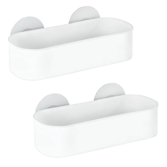 WENKO Static-Loc® Wall Shelf Osimo White, Set of 2, Fixing without drilling