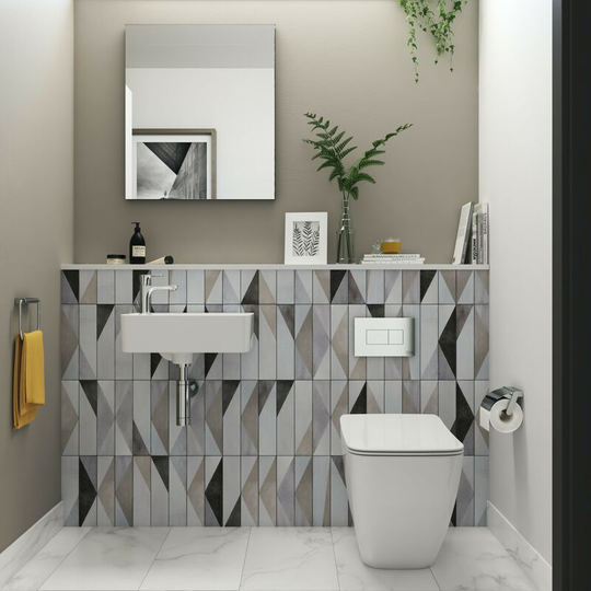 Idealstandard - Ideal Standard Strada ii back to wall cloakroom suite with left hand wall hung basin 450mm - White