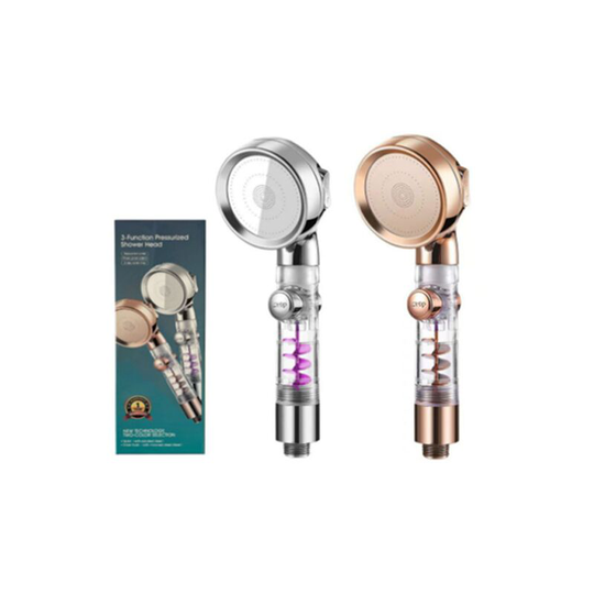 2pcs Beauty 3 Speed Turbo Rod Pressurized Shower Whirlpool Shower Head Bath Tub Hose Set Water Heater Shower Head